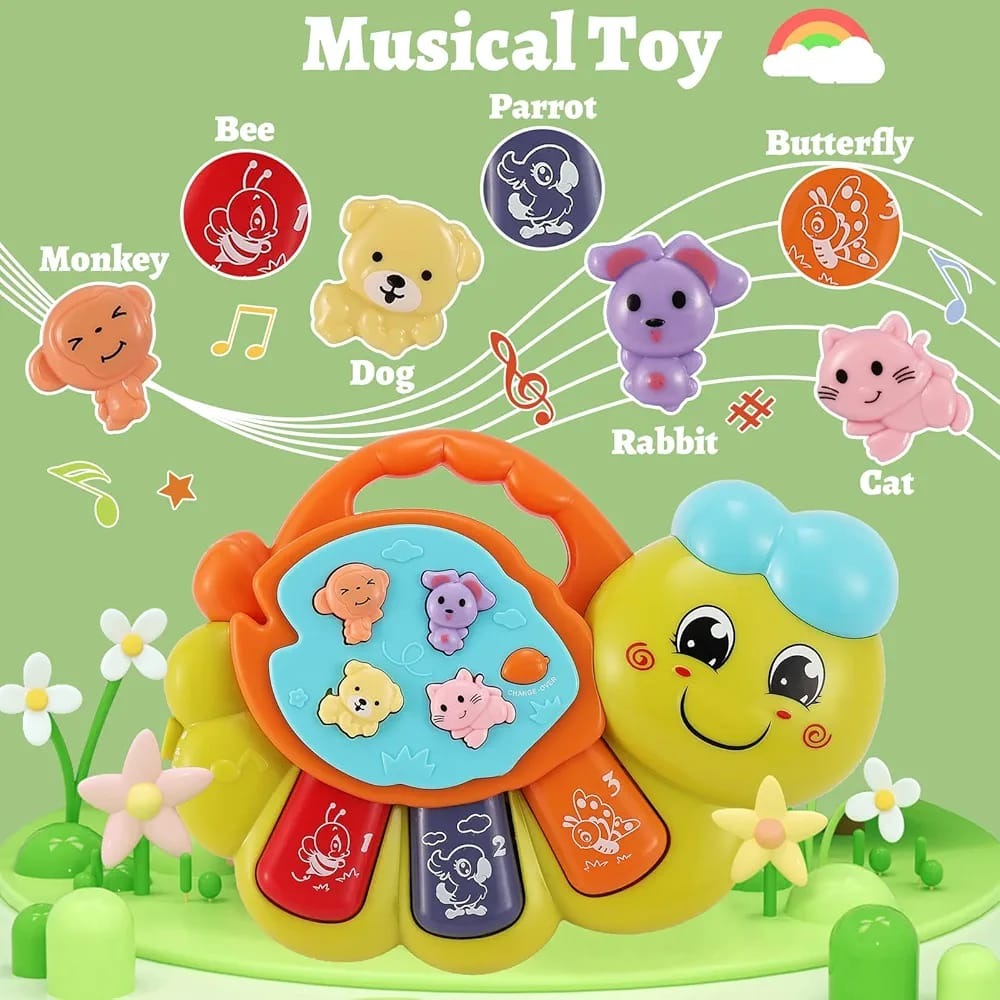 TOEY PLAY Baby Musical Piano Keyboard with Caterpillar
