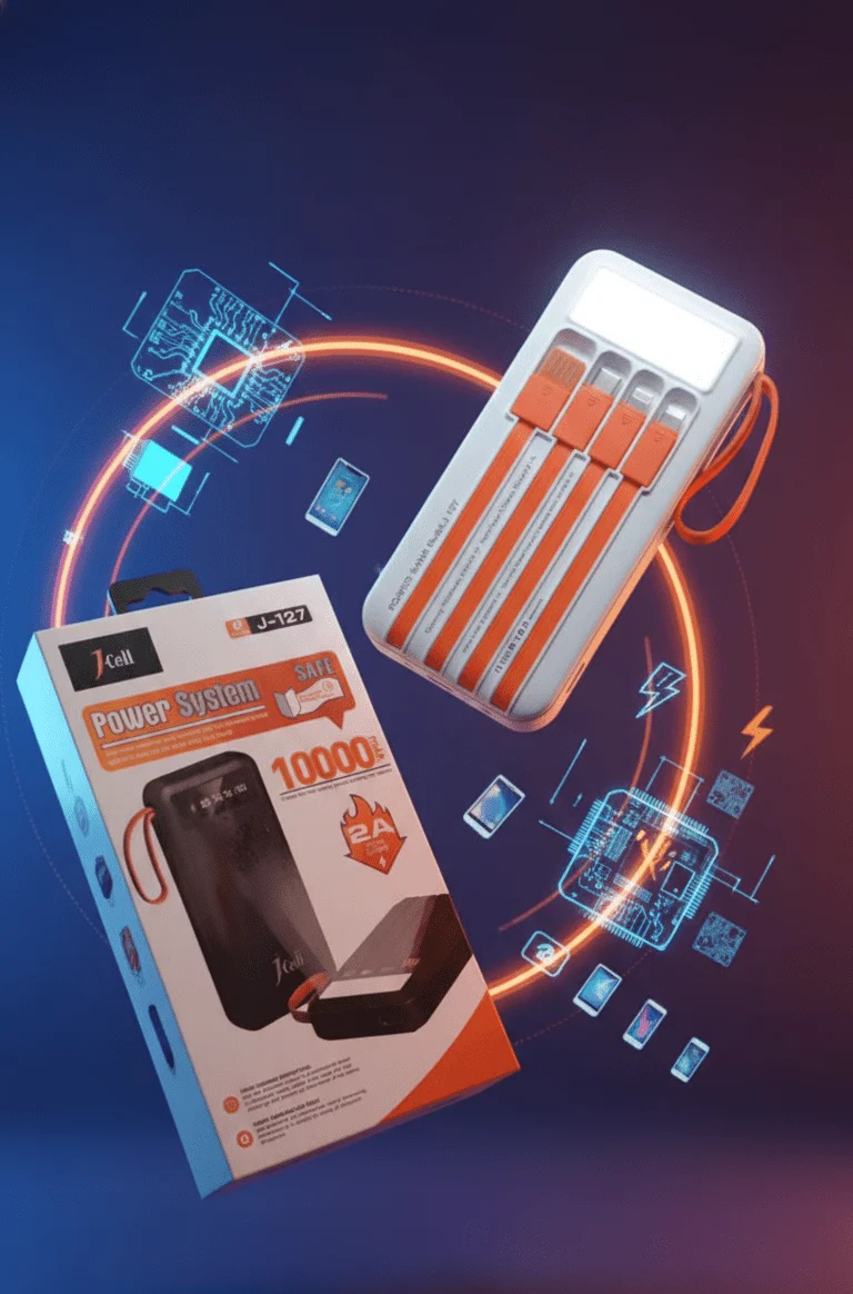 J-Cell Portable Power Bank  Fast Charging High-Capacity Power Bank for Travel & Everyday Use