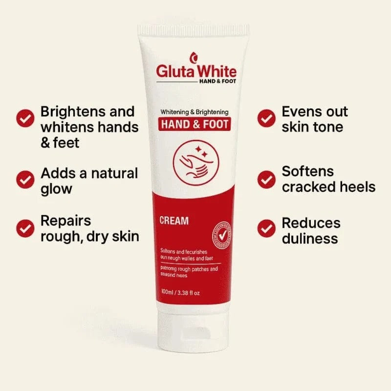 Gluta White Whitening & Brightening Hand & Foot Cream – Deep Moisturizing & Nourishing Skin Care Cream