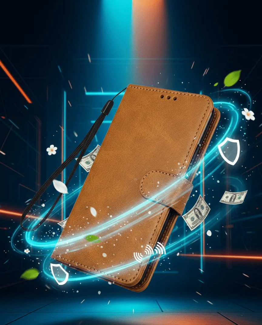 Classic Leather Wallet Flip Case  Premium Protective Phone Cover with Card Holder