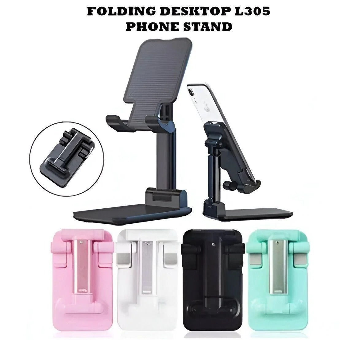 Adjustable Folding Phone Stand  Portable Desktop Mobile Holder for Smartphones & Tablets