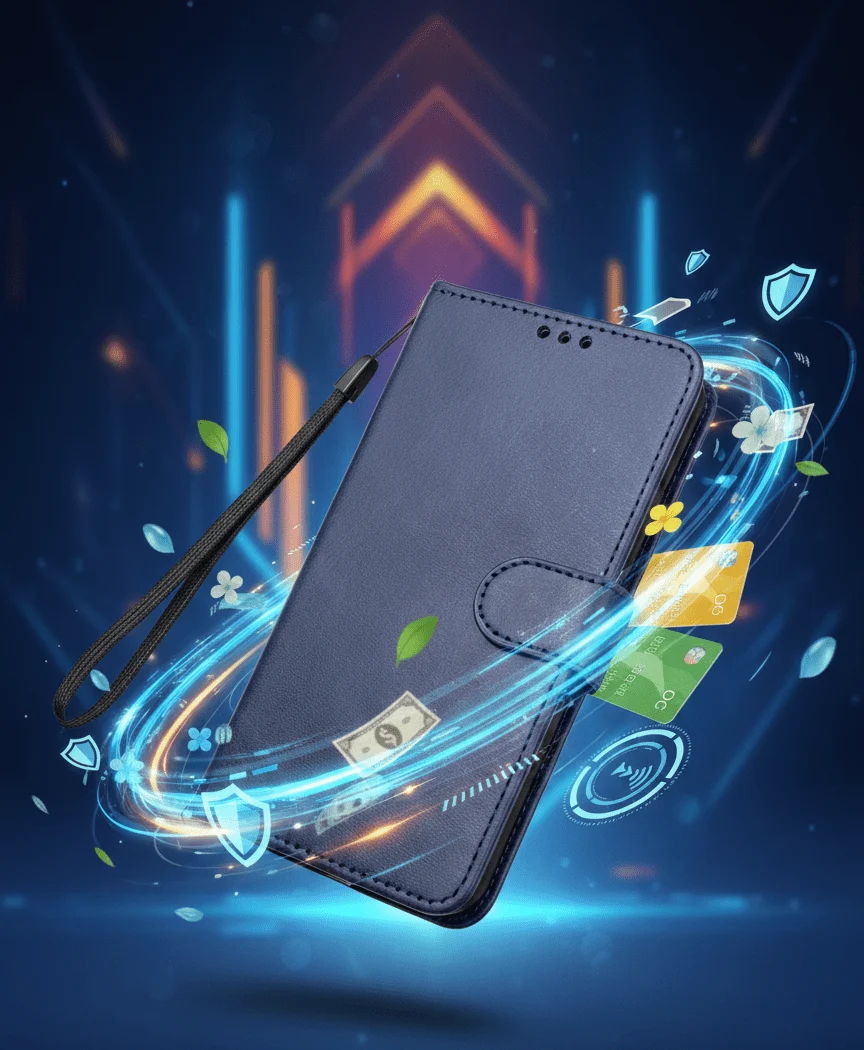 Classic Leather Wallet Flip Case  Premium Protective Phone Cover with Card Holder