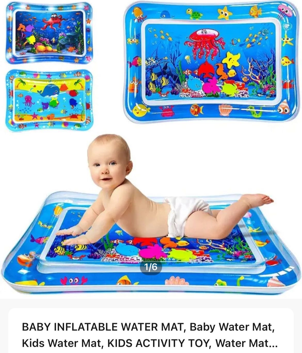 Inflatable Baby Water Play Mat – Leakproof Tummy Time Activity Mat