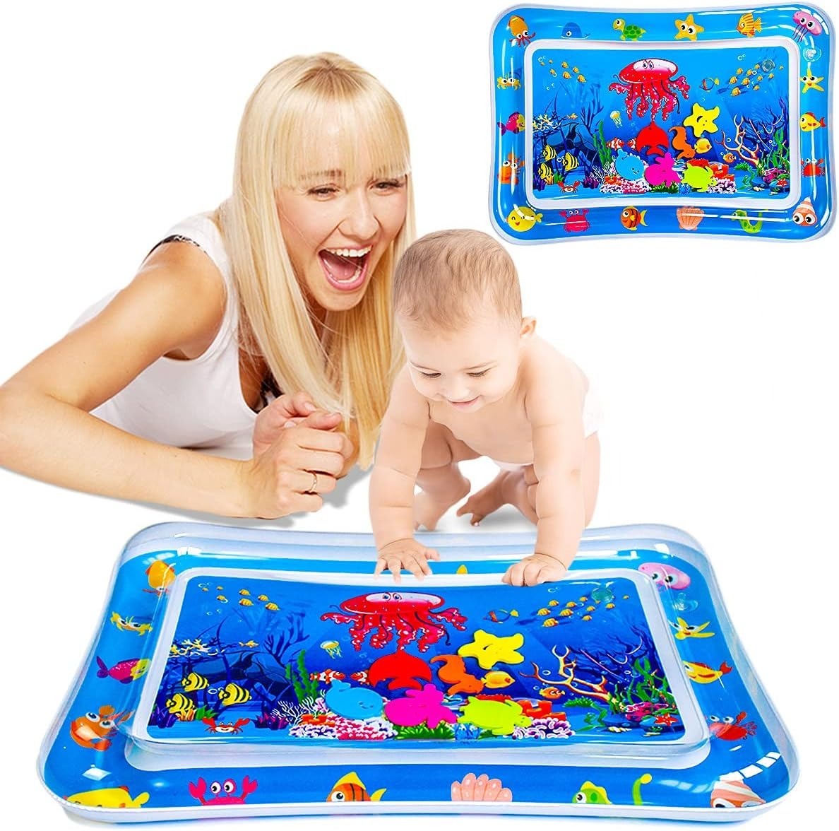 Inflatable Baby Water Play Mat – Leakproof Tummy Time Activity Mat