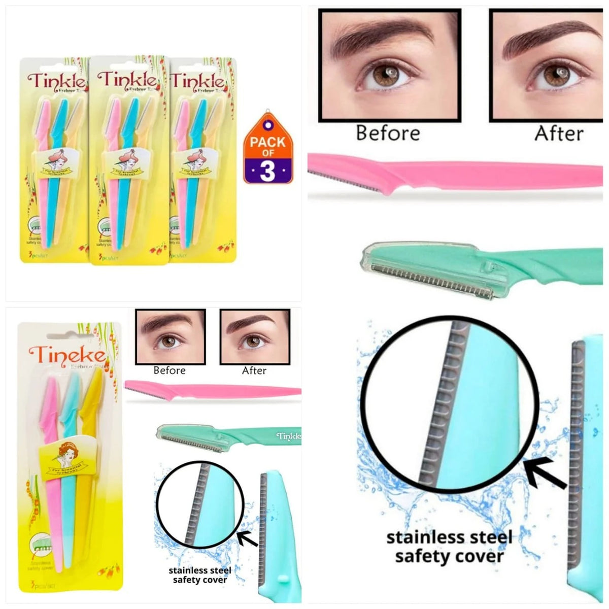 Tinkle Eyebrow Razor | Precision Facial Hair & Eyebrow Trimmer for Smooth, Flawless Skin